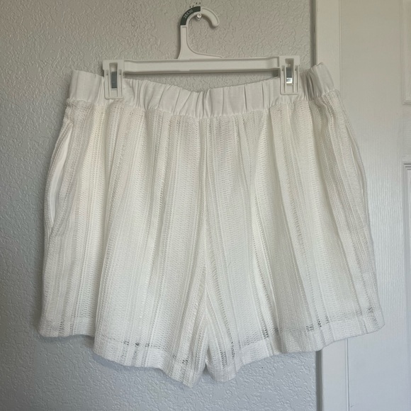 Allsaints Giana Crochet Shorts In Tofu White - Picture 9 of 11